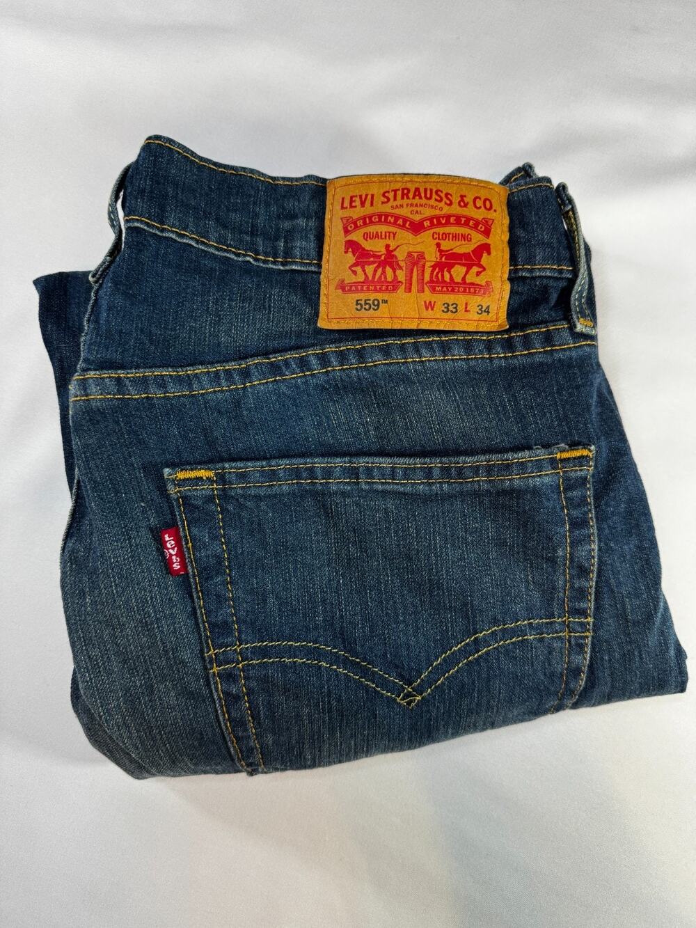 Levi's 559 Men's Jeans 33x34 Relaxed Straight Leg Blue Denim Medium Wash